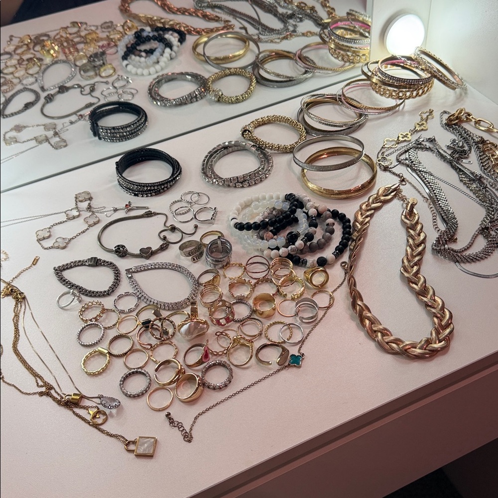 Gold and Silver Bracelet/Ring/Necklace Set